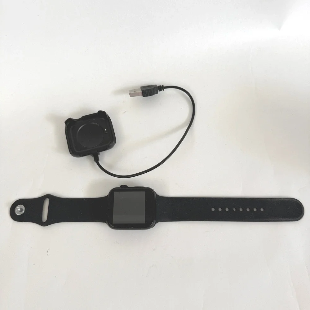 Smart Watch‎ 42mm Black Sport Watch Non Working w/ Charger Parts Repair